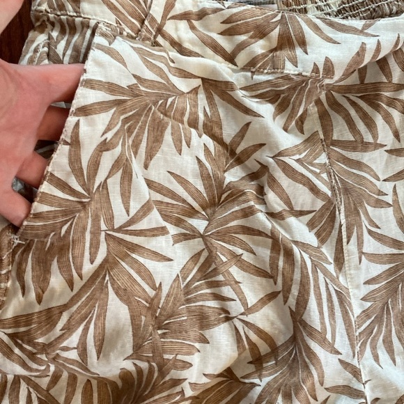 Nicole miller linen Leaf Print Wide-Leg Pants - Picture 3 of 4